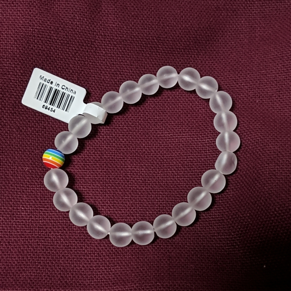 Rainbow Glass Beaded Bracelet